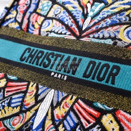 Dior Book Tote British Butterfly Letter Handbag Blue