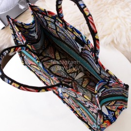 Dior Book Tote British Butterfly Letter Handbag Blue