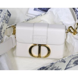 Dior 30 Montaigne Mini BoxCD Letter Leather Small Crossbody Bag White M9032
