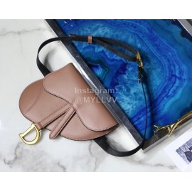 Dior Saddle Letter Tassel Plain Weave Belt Bag Bean Paste Powder M9025