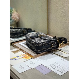 Dior Bobby Vintage Old Flower Messenger Bag Black And White 9268