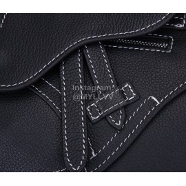 Dior Saddle Men's Grained Cowhide Crossbody Saddle Bag Black And White P0095