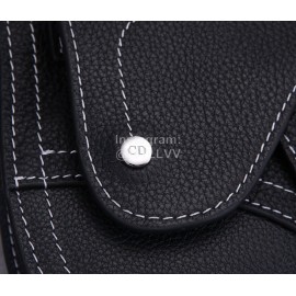 Dior Saddle Men's Grained Cowhide Crossbody Saddle Bag Black And White P0095