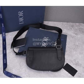 Dior Saddle Men's Grained Cowhide Crossbody Saddle Bag Black P0095