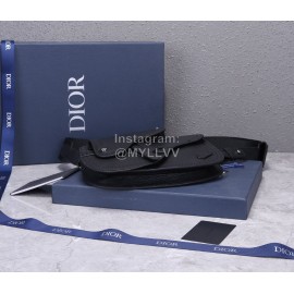 Dior Saddle Men's Grained Cowhide Crossbody Saddle Bag Black P0095