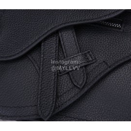 Dior Saddle Men's Grained Cowhide Crossbody Saddle Bag Black P0095