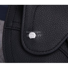 Dior Saddle Men's Grained Cowhide Crossbody Saddle Bag Black P0095