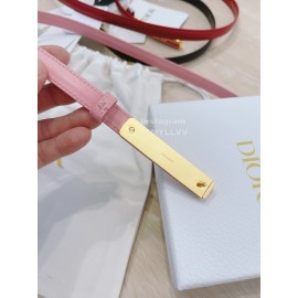 Dior Fashion Calf Leather Square Enamel Buckle 15mm Belt Pink