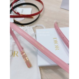 Dior Fashion Calf Leather Square Enamel Buckle 15mm Belt Pink