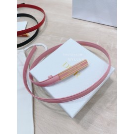 Dior Fashion Calf Leather Square Enamel Buckle 15mm Belt Pink