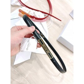 Dior Fashion Calf Leather Square Enamel Buckle 15mm Belt Black