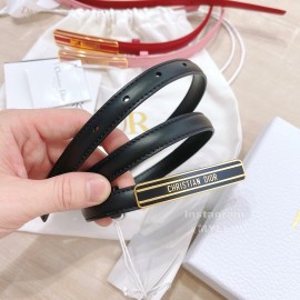 Dior Fashion Calf Leather Square Enamel Buckle 15mm Belt Black