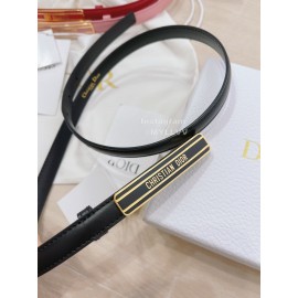 Dior Fashion Calf Leather Square Enamel Buckle 15mm Belt Black