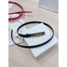 Dior Fashion Calf Leather Square Enamel Buckle 15mm Belt Black