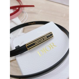 Dior Fashion Calf Leather Square Enamel Buckle 15mm Belt Black