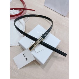 Dior Fashion Calf Leather Square Enamel Buckle 15mm Belt Black