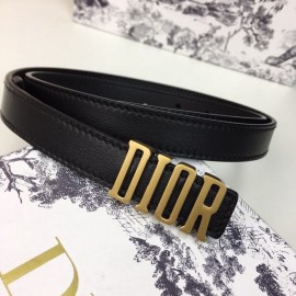 Dior Fashion Calf Leather Retro Metal Letters Buckle 20mm Belt