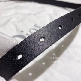 Dior Black Calf Leather Retro Metal Black Letters Buckle 20mm Belt
