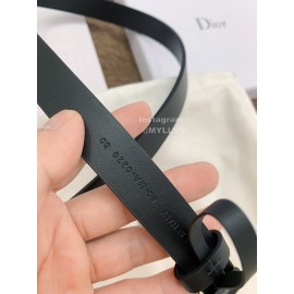 Dior New Black Calf Leather Retro Gold Letters Buckle 20mm Belt