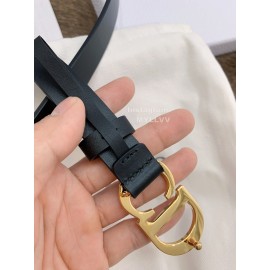 Dior New Black Calf Leather Retro Gold Letters Buckle 20mm Belt