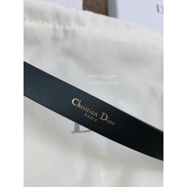 Dior New Black Calf Leather Retro Gold Letters Buckle 20mm Belt