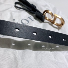 Dior Black Calf Leather Retro Gold Letters Buckle Belt