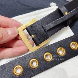 Dior Black Calf Leather Retro Pin Buckle 35mm Belt