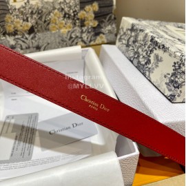 Dior Fashion Calf Leather Retro Letters Buckle Belt Red