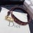 Dior Cowhide Pattern Textile Cloth Letter Buckle 20mm Belt Wine Red