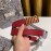 Dior Red Calf Leather Retro Metal Letters Buckle 30mm Belt