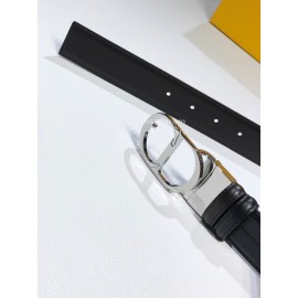 Dior Double Side Calf Leather Gun Color Buckle 35mm Belt 