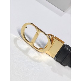 Dior Double Side Calf Leather Gold Buckle 35mm Belt 