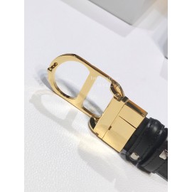 Dior Double Side Calf Leather Gold Buckle 35mm Belt 