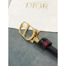 Dior Double Side Black Calf Leather Gold Buckle 35mm Belt 