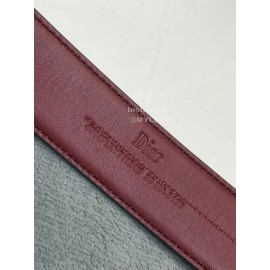 Dior Double Side Black Calf Leather Gold Buckle 35mm Belt 