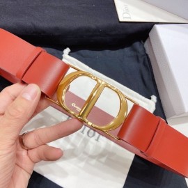 Dior Smooth Calf Leather Gold Metal Slide Buckle 40mm Montaigne Belt Brown