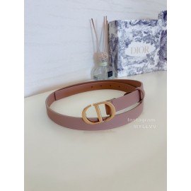 Dior New Pink Calf Leather Gold Cd Buckle Belt 