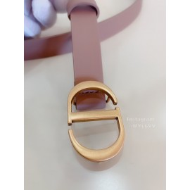 Dior New Pink Calf Leather Gold Cd Buckle Belt 