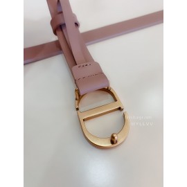 Dior New Pink Calf Leather Gold Cd Buckle Belt 