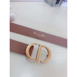 Dior New Pink Calf Leather Gold Cd Buckle Belt 