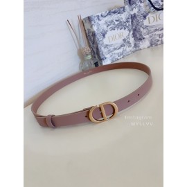 Dior New Pink Calf Leather Gold Cd Buckle Belt 