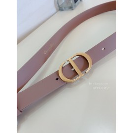 Dior New Pink Calf Leather Gold Cd Buckle Belt 