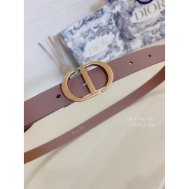 Dior New Pink Calf Leather Gold Cd Buckle Belt 