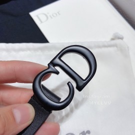 Dior Classic Calf Leather Cd Buckle 20mm Belt Black