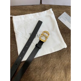 Dior New Black Calf Leather Gold Cd Buckle 20mm Belt For Women