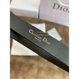 Dior New Black Calf Leather Gold Cd Buckle 20mm Belt For Women