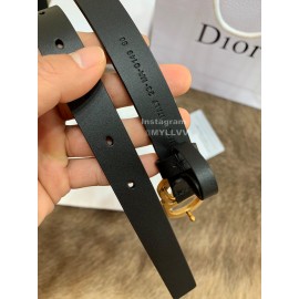 Dior New Black Calf Leather Gold Cd Buckle 20mm Belt For Women