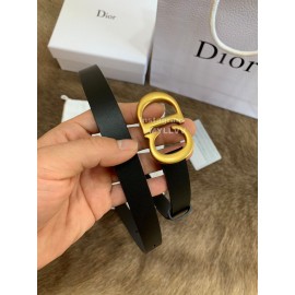 Dior New Black Calf Leather Gold Cd Buckle 20mm Belt For Women