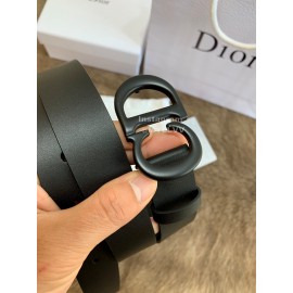 Dior New Black Calf Leather Black Cd Buckle 30mm Belt For Women
