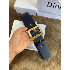 Dior New Calf Leather Gold Pin Buckle 50mm Belt For Women Navy